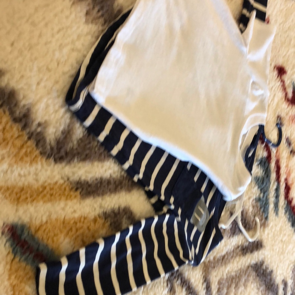 Navy and White Striped Long Sleeve Shirt